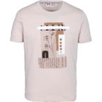 Ncs Jeans Erkek Tişört Bisiklet Yaka Bej Pamuk Slim Fit Baskılı T-Shirt Ncs Jeans 1228 - 2XL