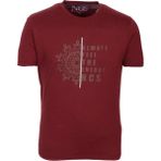 Ncs Jeans Erkek Tişört Bisiklet Yaka Bordo Pamuk Slim Fit Desenli T-Shirt Ncs Jeans 1203 - 2XL
