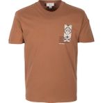 Ncs Jeans Erkek Tişört Bisiklet Yaka Camel %100 Pamuk Slim Fit Göğüs ve Sırt Baskılı T-Shirt Ncs Jeans 1299 - 2XL