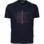 Ncs Jeans Erkek Tişört Bisiklet Yaka Lacivert %100 Pamuk Slim Fit Desenli T-Shirt Ncs Jeans 1203 - XL
