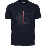 Ncs Jeans Erkek Tişört Bisiklet Yaka Lacivert Pamuk Slim Fit Desenli T-Shirt Ncs Jeans 1203 - 2XL