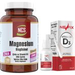 Ncs Magnesium Bisglisinat Zma Folic Acid Vitamin B 6 180 Tablet Çinko & Nevfix Vitamin D3 Sıvı Sprey