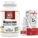 Ncs Magnesium Malat Taurat Glisinat Element Formül 180 Tablet & Nevfix Vitamin D3 Sıvı Sprey