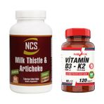 Ncs Milk Thistle 90 Tablet + Nevfix Vitamin D3 K2 120 Tablet