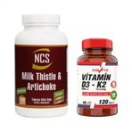 Ncs Milk Thistle Artichoke 180 Tablet + Nevfix Vitamin D3 K2 2x120 Tablet