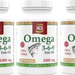 Ncs Omega 3 6 9 Balık Yağı 1000 Mg 3 Kutu 600 Softgel Evening Primrose Oil Keten Tohumu Yağı Epa Dha