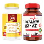 Ncs Vitamin C Çinko Propolis 180 Tablet + Nevfix Vitamin D3 K2 120 Tablet