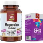 Ncs Zma Magnesium Bisglisinat 60 Tablet Çinko Folic Acid Vitamin B 6 & Ncs Vitamin D3 + K2 Damla 20 ml