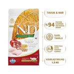N&D Düşük Tahıllı Tavuk ve Nar 1,5 kg Kısırlaştırılmış Kedi Maması