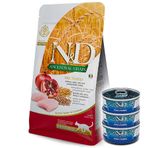 ND Düşük Tahıllı Tavuk ve Nar Kısırlaştırılmış Kedi Maması 10 Kg + 3 Adet ND Ton ve Somon Konserve 70 Gr