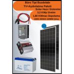 N&D Lighting Büro Tipi Buzdolabı+Tv+Aydınlatma Maxi Mono Solar Paket 3,2kwp - Siyah