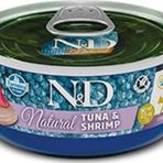 N&D Natural Tuna Balıklı ve Karidesli Konserve Yaş 140 gr Kedi Mama