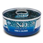 N&D Ocean 70 gr Ton Balıklı Somonlu Tahılsız Yetişkin Kedi Konservesi