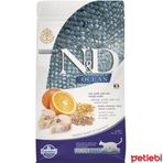N&D Ocean Morina Balıklı ve Portakallı Düşük Tahıllı Yetişkinler İçin 1.5 kg Kedi Maması