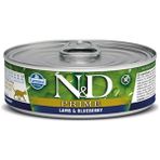 N&D Prime 12x80 gr Tahılsız Kuzu Eti ve Yaban Mersinli Yetişkin Kedi Konservesi