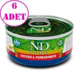 N&D Prime 6x70 gr Tavuklu ve Narlı Tahılsız Yetişkin Kedi Konservesi