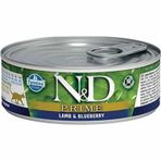 N&D Prime 80 gr Tahılsız Kuzulu Yaban Mersinli Yetişkin Kedi Konservesi