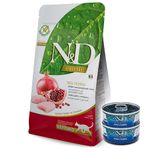 ND Prime Tahılsız Tavuk ve Nar Kısırlaştırılmış Kedi Maması 5 Kg + 2 Adet ND Ton ve Somon Konserve 70 Gr