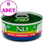 N&D Prime Tahılsız Tavuklu Narlı Yavru Kedi Konservesi 70 gr 6 Ad Premium Mama Segmenti