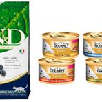 N&D Yetişkin Adult Tahılsız Kuzu&Yaban Mersinli Kedi Maması 1,5 Kg + Gourmet Karışık Konserve 4 Ad. (Original)