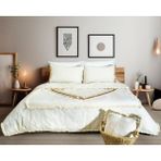 NDC Home Beyaz Pamuk Keten Renkli Püsküllü Tek Kişilik Nevresim Takımı - 160 x 120 cm