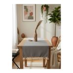 NDC Home Keten Gri Antrasit Şeritli Ponpon Runner 150 X 45