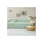 NDC Home Premium Keten Adaçayı Ponponlu Koltuk Örtüsü (170 X 220) Turkuaz