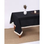 NDC Home Premium Siyah Keten Pasalı Masa Örtüsü - 130 x 230 cm