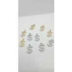 ndjewelry Gold Renk Taşlı Dolar Kolye Ucu