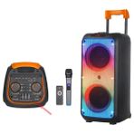 Ndr 1095 Taşınabilir Bluetooth Parti Hoparlörü 8 Inc*2 Subwoofer Powerfull Bassbost - Siyah