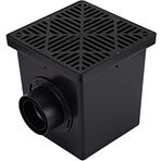 NDS 1200BKITRTL1PK Kare Yakalama Lavabo Tahliye Kiti, 2 Açıklık, 2 Adaptör ve 1 Çıkış Fişi, 30 cm, Siyah Plastik Izgara