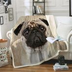 NDXRWDZR Battaniye Pug Polar Ekose Kanepe Noel Hediyeleri için Sıcak ve Yumuşak Mikrofiber Rahat Hafif Yatak Battaniyesi Ekose Battaniye Çocuklar Erkek Yetişkinler için - 130 x 150 cm