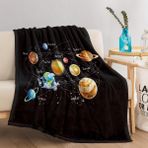 NDXRWDZR Battaniye Siyah Uzay Gezegen Polar Battaniye Yatak Kanepe Kanepe Yumuşak Sıcak Mikrofiber Kabarık Battaniye Battaniye Kadınlar Çocuklar Gençler Yetişkinler için Hediyeler 100 x 150 cm