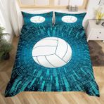 NDXRWDZR Çift Kişilik Nevresim Takımı, Beyaz Voleybol Nevresim Takımı, Fermuarlı Kapama, Aldults Çocuklar için Yumuşak Hipoalerjenik Mikrofiber Yorgan Kılıfı 200x200 cm + 2 Yastık Kılıfı 50x75 cm