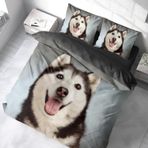 NDXRWDZR Çift Kişilik Nevresim Takımı, Husky Nevresim Takımı, Fermuarlı Kapama, Aldults Çocuklar için Yumuşak Hipoalerjenik Mikrofiber Yorgan Kılıfı 200x200 cm + 2 Yastık Kılıfı 50x75 cm