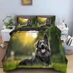 NDXRWDZR Çift Kişilik Nevresim Takımı Siyah Köpek Nevresim Takımı Fermuarlı Kapamalı Yatak Örtüsü Aldults Çocuklar için Yumuşak Hipoalerjenik Mikrofiber Yorgan Kılıfı 200x200 cm + 2 Yastık Kılıfı