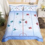 NDXRWDZR King Size Nevresim Takımı, Buz Pisti Nevresim Takımı, Fermuarlı Kapamalı Yatak Seti, Aldults Çocuklar için Yumuşak Hipoalerjenik Mikrofiber Yorgan Kılıfı 230x220 cm + 2 Yastık Kılıfı 50x75 cm