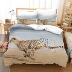 NDXRWDZR King Size Nevresim Takımı Çita Nevresim Takımı Fermuarlı Nevresim Takımı Aldults Çocuklar için Yumuşak Hipoalerjenik Mikrofiber Yorgan Kılıfı 230x220 cm + 2 Yastık Kılıfı 50x75 cm