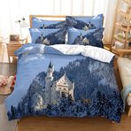 NDXRWDZR King Size Nevresim Takımı, Doğal Manzara Fermuarlı Nevresim Takımı, Aldults Çocuklar için Yumuşak Hipoalerjenik Mikrofiber Yorgan Kılıfı 230x220 cm + 2 Yastık Kılıfı 50x75 cm