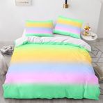 NDXRWDZR King Size Nevresim Takımı Gökkuşağı Nevresim Fermuarlı Nevresim Takımı Aldults Çocuklar için Yumuşak Hipoalerjenik Mikrofiber Yorgan Kılıfı 230x220 cm + 2 Yastık Kılıfı 50x75 cm