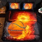 NDXRWDZR King Size Nevresim Takımı Havalı Basketbol Nevresim Takımı Fermuarlı Nevresim Takımı Aldults Çocuklar için Yumuşak Hipoalerjenik Mikrofiber Yorgan Kılıfı 230x220 cm + 2 Yastık Kılıfı 50x75 cm