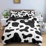 NDXRWDZR King Size Nevresim Takımı İnek Noktaları Fermuarlı Nevresim Takımı Aldults Çocuklar için Yatak Seti Yumuşak Hipoalerjenik Mikrofiber Yorgan Kılıfı 230x220 cm + 2 Yastık Kılıfı 50x75 cm