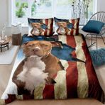 NDXRWDZR King Size Nevresim Takımı Kahverengi Pitbull Nevresim Fermuarlı Nevresim Takımı Aldults Çocuklar için Yumuşak Hipoalerjenik Mikrofiber Yorgan Kılıfı 230x220 cm + 2 Yastık Kılıfı 50x75 cm
