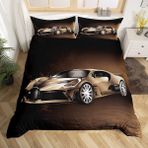 NDXRWDZR King Size Nevresim Takımı Kahverengi Spor Araba Nevresim Kılıfı Fermuarlı Yatak Seti Aldults Çocuklar için Yumuşak Hipoalerjenik Mikrofiber Yorgan Kılıfı 230x220 cm + 2 Yastık Kılıfı 50x75 cm