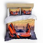 NDXRWDZR King Size Nevresim Takımı Kırmızı Spor Araba Nevresim Kılıfı Fermuarlı Yatak Seti Aldults Çocuklar için Yumuşak Hipoalerjenik Mikrofiber Yorgan Kılıfı 230x220 cm + 2 Yastık Kılıfı 50x75 cm