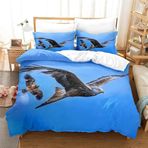NDXRWDZR King Size Nevresim Takımı, Mavi Kartal Nevresim Takımı, Fermuarlı Kapamalı Yatak Seti, Aldults Çocuklar için Yumuşak Hipoalerjenik Mikrofiber Yorgan Kılıfı 230x220 cm + 2 Yastık Kılıfı 50x75