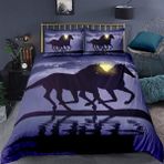NDXRWDZR King Size Nevresim Takımı Mor At Nevresim Fermuarlı Kapak Yatak Seti Aldults Çocuklar için Yumuşak Hipoalerjenik Mikrofiber Yorgan Kılıfı 230x220 cm + 2 Yastık Kılıfı 50x75 cm