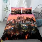 NDXRWDZR King Size Nevresim Takımı New York City Nevresim Fermuarlı Nevresim Takımı Aldults Çocuklar için Yumuşak Hipoalerjenik Mikrofiber Yorgan Kılıfı 230x220 cm + 2 Yastık Kılıfı 50x75 cm