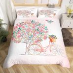 NDXRWDZR King Size Nevresim Takımı, Pembe Bisiklet Nevresim Takımı, Fermuarlı Kapamalı Yatak Seti, Aldults Çocuklar için Yumuşak Hipoalerjenik Mikrofiber Yorgan Kılıfı 230x220 cm + 2 Yastık Kılıfı