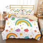 NDXRWDZR King Size Nevresim Takımı Renkli Gökkuşağı Nevresim Fermuarlı Nevresim Takımı Aldults Çocuklar için Yumuşak Hipoalerjenik Mikrofiber Yorgan Kılıfı 230x220 cm + 2 Yastık Kılıfı 50x75 cm